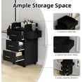 thumbnail image 7 of DreamCurship Beauty Salon Trolley Cart, Salon Cabinet with 360°Wheels, 3 Drawer, 6 Tool Holders, Barber Hair Stations for Salon Beauty Spa, Black, 7 of 7