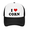 thumbnail image 2 of I Heart Corn Love Food Funny Trucker Hat Baseball Cap Unisex Black, 2 of 5