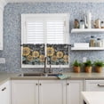 thumbnail image 5 of Sunflowers Rustic Half Window Curtain 36 Inches Long, Spring Summer Pastoral Flowers Black Window Treatment Curtain Drapes, Small Tier Curtains for Bathroom Over Sink, 27.5"x36", 2 Panels, 5 of 7