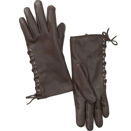 Leather Lace-Up Gloves