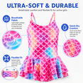 thumbnail image 6 of Girls One Piece Swimsuit Toddler Bathing Suit with Mermaid Scales Printed, Toddler Swimsuit Girl for Adjustable Age 6-7 Years, 6 of 9
