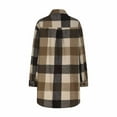 thumbnail image 4 of Elabch Plaid Flannel Shirts for Women Casual Lapel Button Down Long Plaid Shirt Coat Tartan Shacket Jacket Brown XL, 4 of 6