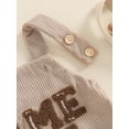 thumbnail image 5 of Bagilaanoe Newborn Baby Girl Boy Rompers Letter Embroidery Sleeveless Bodysuits 3M 6M 12M 18M Infant Corduroy One Piece Short Jumpsuit, 5 of 7