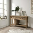 Furniture Dash Corona Solid Pine Wood Hall Console Table with 3 Drawers ...