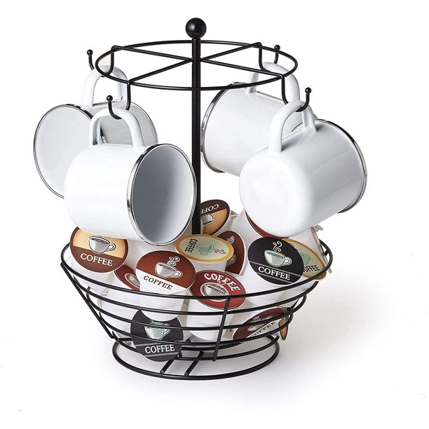 Nifty Solutions Coffee Pod & Mug Carousel Holds 4 Cups, Capsule