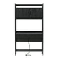 thumbnail image 4 of Walker Edison Transitional Reeded Desk with Hutch and Drawers, Black, 4 of 20
