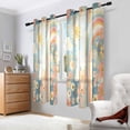 thumbnail image 2 of Yayeee Window Curtains Light Filtering 63"x52" Grommet Panel Pair Home Living Room Decor, Beige Rainbow Clouds, 2 of 7