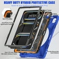 thumbnail image 4 of For iPad Pro 13 M4 2024/iPad Pro 13 M5 2025 Case 13 inch, 360 Hand Strap, Shoulder Strap, Kickstand, Rugged Drop Protection, Blue, 4 of 7