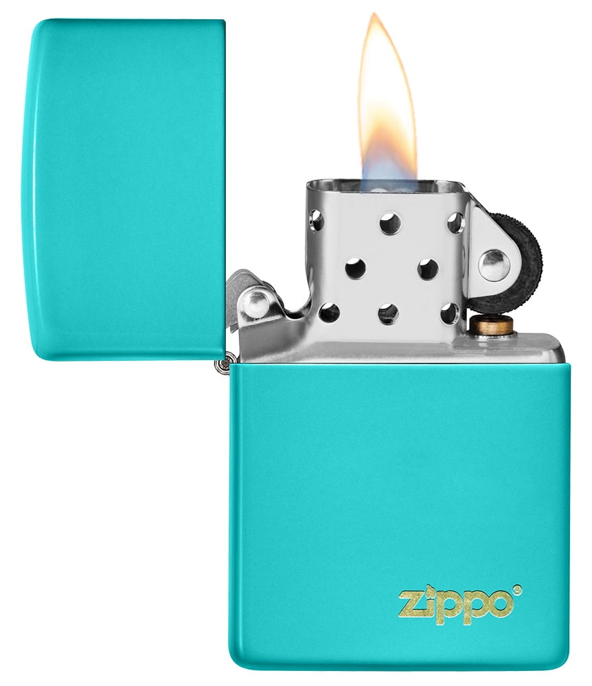 Zippo Flat Turquoise Zippo Logo Pocket Lighter