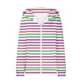 thumbnail image 5 of Ftwytp Womens Long Hoodies Zip Up Stripe Print Long Sleeves Fleece Longline Hoodie Sweatshirts Casual Loose Hooded Coat Zipper Plus Size Pullover Jacket with Pockets, 5 of 6