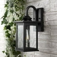 thumbnail image 6 of JONATHAN Y Cary 5.9" 1-Light Iron/Glass Traditional Modern Lantern LED Outdoor Sconce, Black (Set of 2), 6 of 9