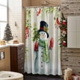 thumbnail image 3 of Snowman Christmas Bathroom Shower Curtain Winter Snowflake Cardinal Bird Linen Waterproof Washable Shower Curtains for Bathtub Bath Decor with Grommets and Hook 36 X 72 Inch, 3 of 8