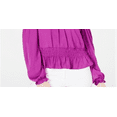 thumbnail image 3 of Thalia Sodi Smocked Cold Shoulder Top Wild Plum XL, 3 of 3