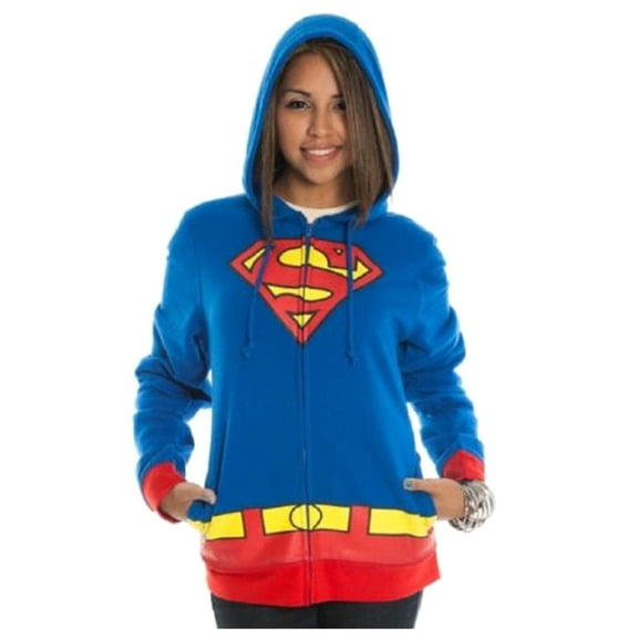 Supergirl Superman Juniors Women's Front Zip Hoodie - Large