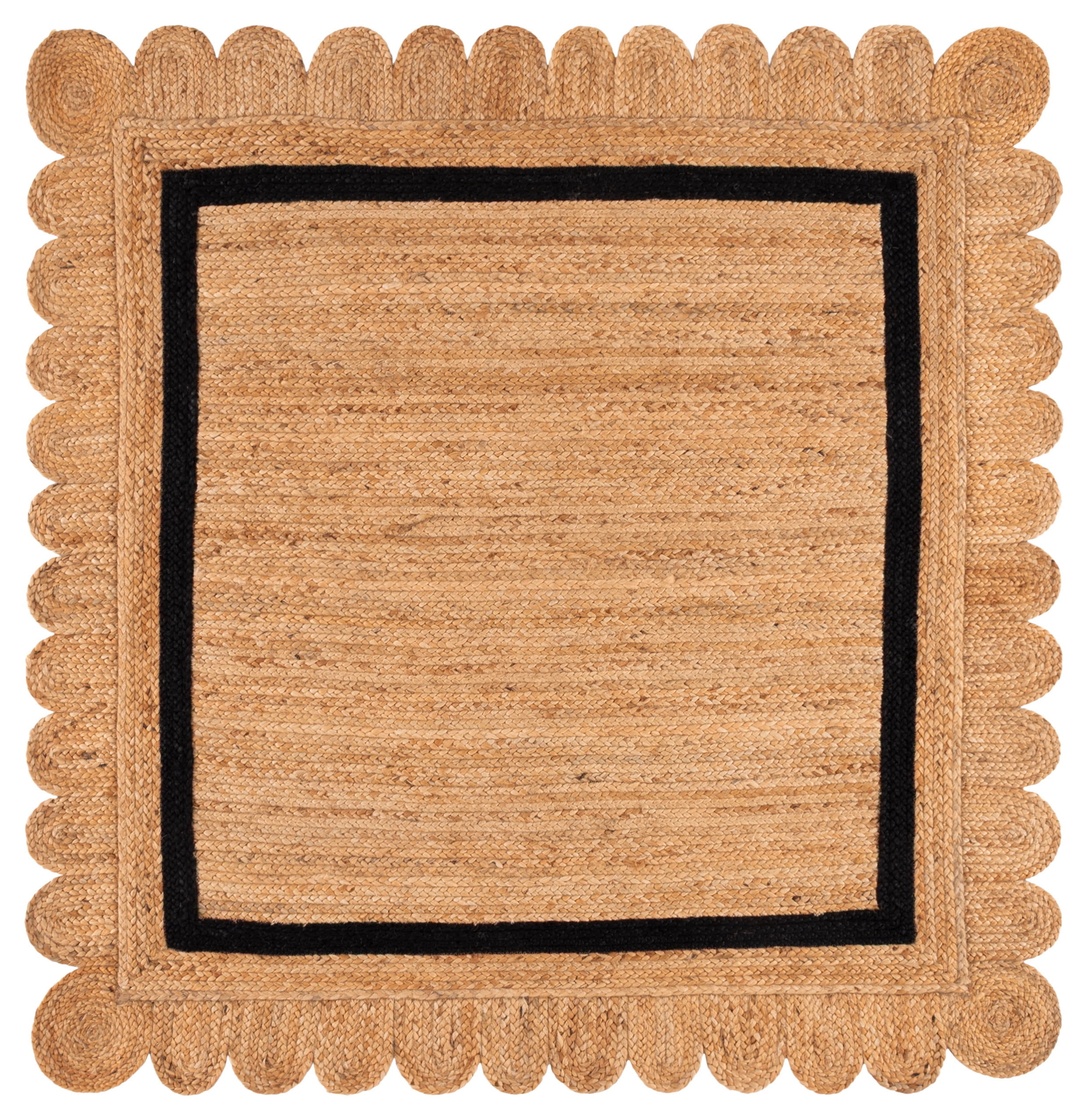 Safavieh Natural Fiber Archibald Bordered Area Rug, Natural/Black, 6' x 6' Square