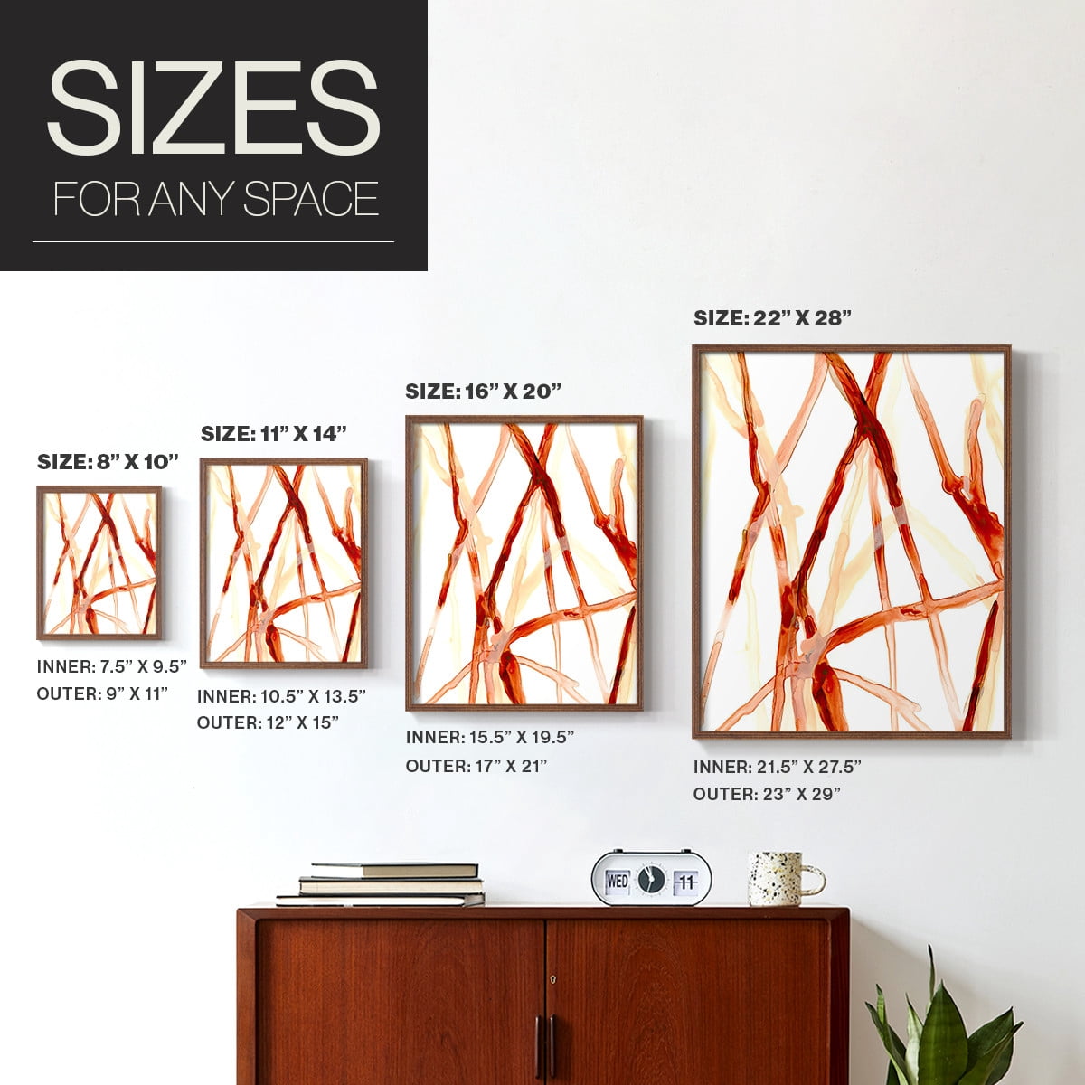 Runnel V Framed Print in Brown Solid Wood Framed Print No Nail Hanging