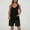 Black, variant on Women's Denim Rompers Shorts Summer Sleeveless Loose V Neck One Piece Short Jean Jumpsuits with Pockets