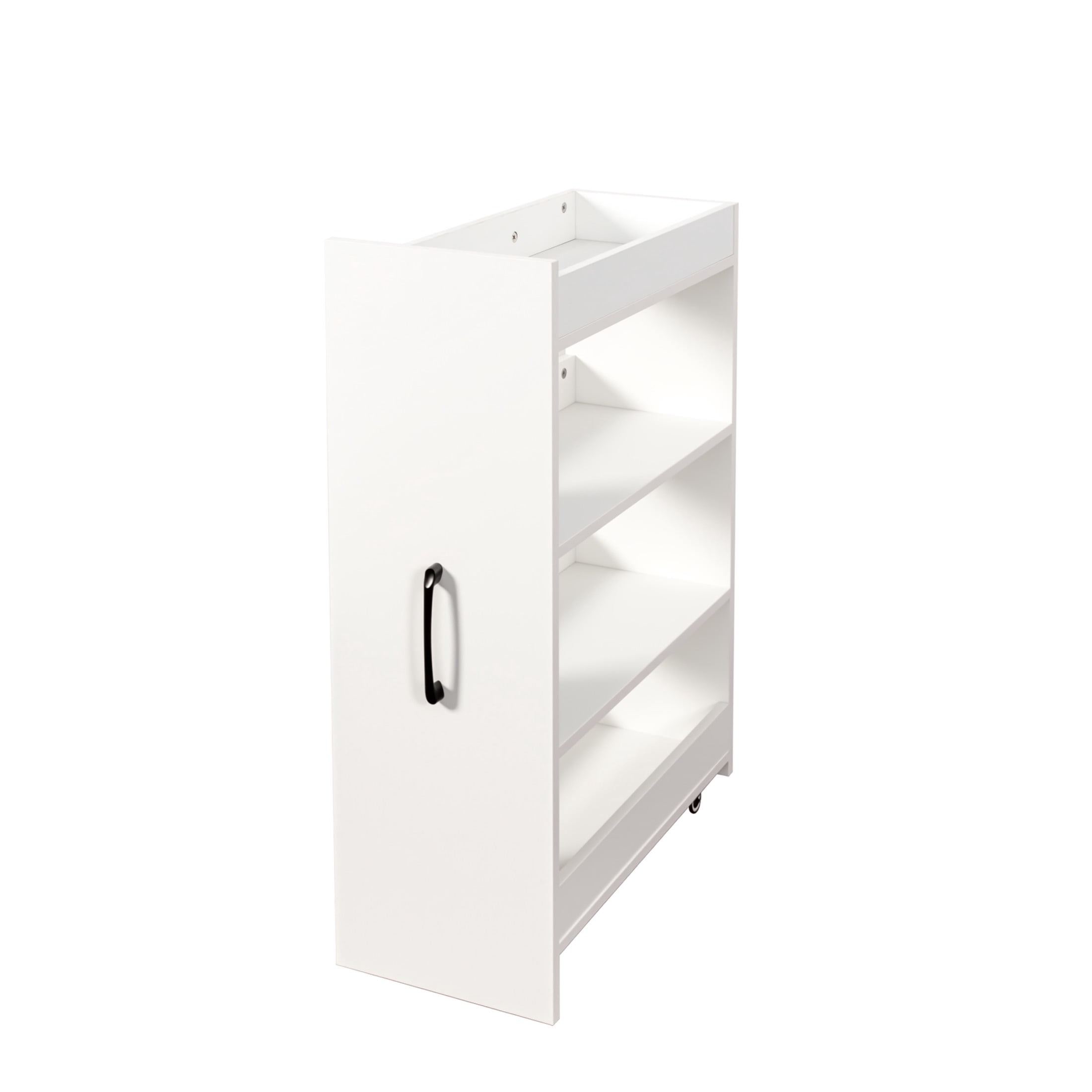Noble House Fergus 70.87" Pantry Display Cabinet, 4-Tier Pull-Out Shelves & Glass Doors, Compact Wood Storage, White
