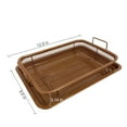 thumbnail image 2 of Air Fryer Basket for Oven, 2 Set Stainless Steel Air Fryer Pan and Crisper Tray, Non-stick Oven Air Fryer Basket for Baking and Crispy Foods Chicken, French Fry and Frozen Food (9.6 x 12.8 Inch), 2 of 7