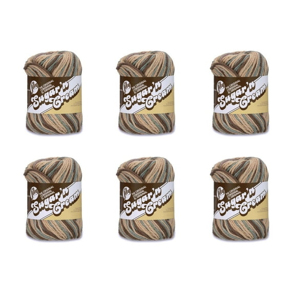 Lily Sugar'N Cream Earth Yarn - 6 Pack of 57g/2oz - Cotton - 4 Medium (Worsted) - 95 Yards - Knitting/Crochet