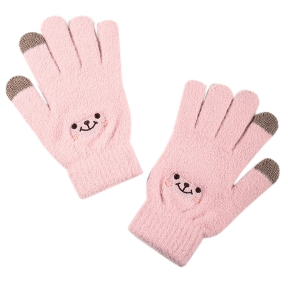 OJJCXA Womens Mens Gloves for Women Men Wool Knit Plush Thickened Fleece Lined Cold Weather Winter Thermal Mitten Gloves
