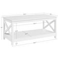 thumbnail image 3 of Yaheetech Table Basse Moderne à 2 Niveaux avec Tablette de Rangement pour Salon, Blanc, 3 of 7