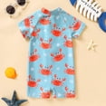 thumbnail image 2 of MAMAMI Newborn Infant Baby Boys Swimsuit One-Piece Zipper Cartoon Print Bodysuit Toddler Cute Bathing Suit, 2 of 7