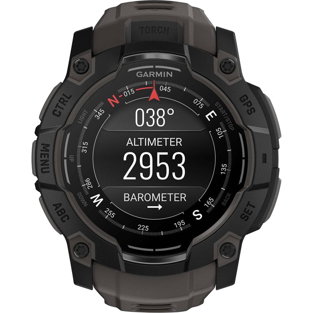 Garmin Instinct 3 - 50 mm Outdoor GPS Smartwatch, AMOLED, Black with Black Band 010-03020-00 Bundle with 2 Year Extended Warranty & Deco Essentials Wearable Safety Light