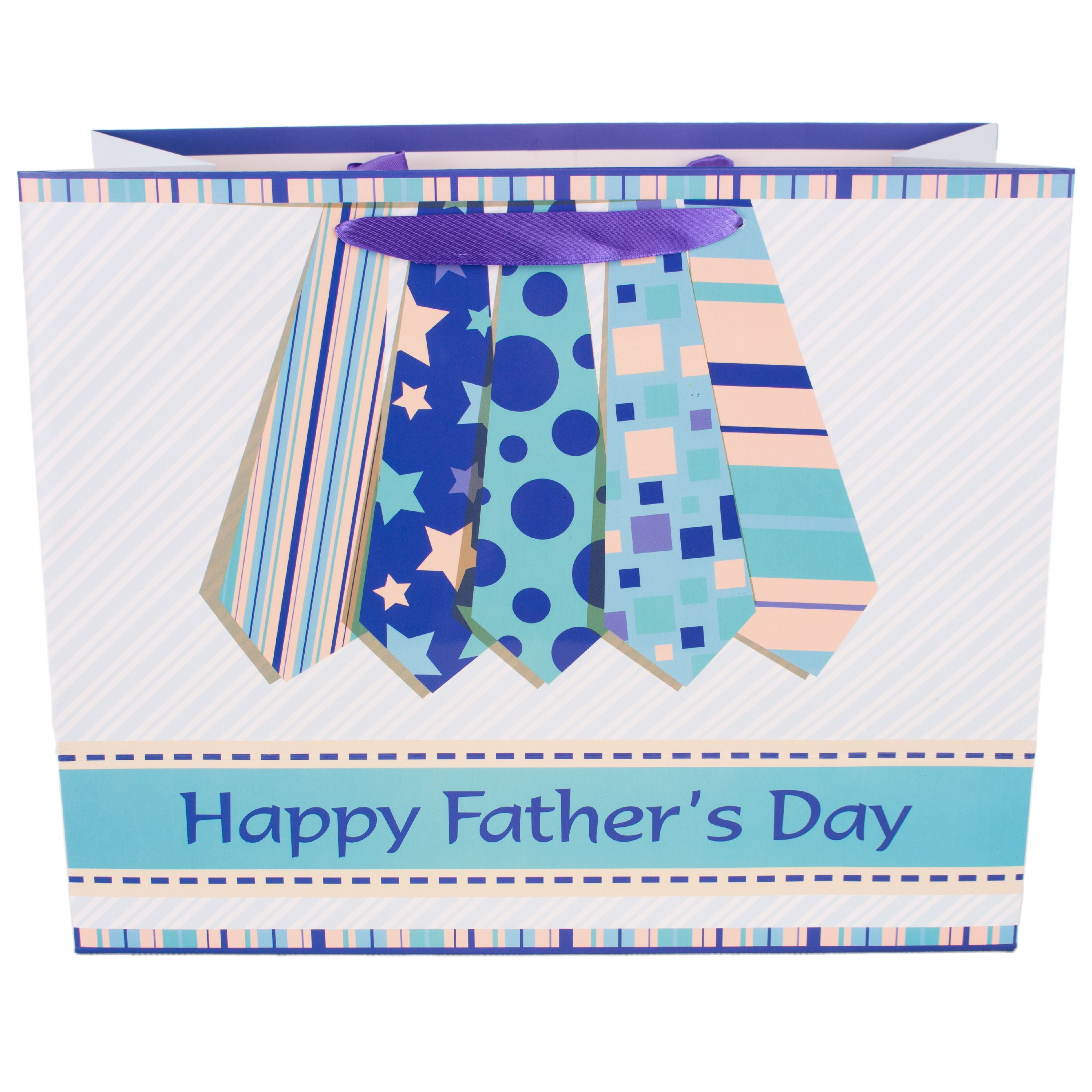Deluxe Horizontal Happy Father's Day Tie Striped 10"x12.5