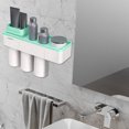 thumbnail image 4 of Taza de adsorción Cepillo de dientes Soporte para pasta de dientes Baño familiar Baño Sin perforaciones Soporte para cepillo de dientes para teléfono, Verde, 3 tazas seitruly HA2692-05B, 4 of 6
