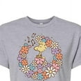 thumbnail image 3 of Peanuts - Floral Peace Sign - Woodstock - Juniors Cropped Cotton Blend T-Shirt, 3 of 6