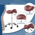 thumbnail image 5 of PetFurnishn Professional Ergonomic Saddle Stool, Burgundy - Adjustable Hydraulic Seat, Rolling Spa Salon, Massage, and Medical Office Chair with Swivel Wheels, 5 of 14