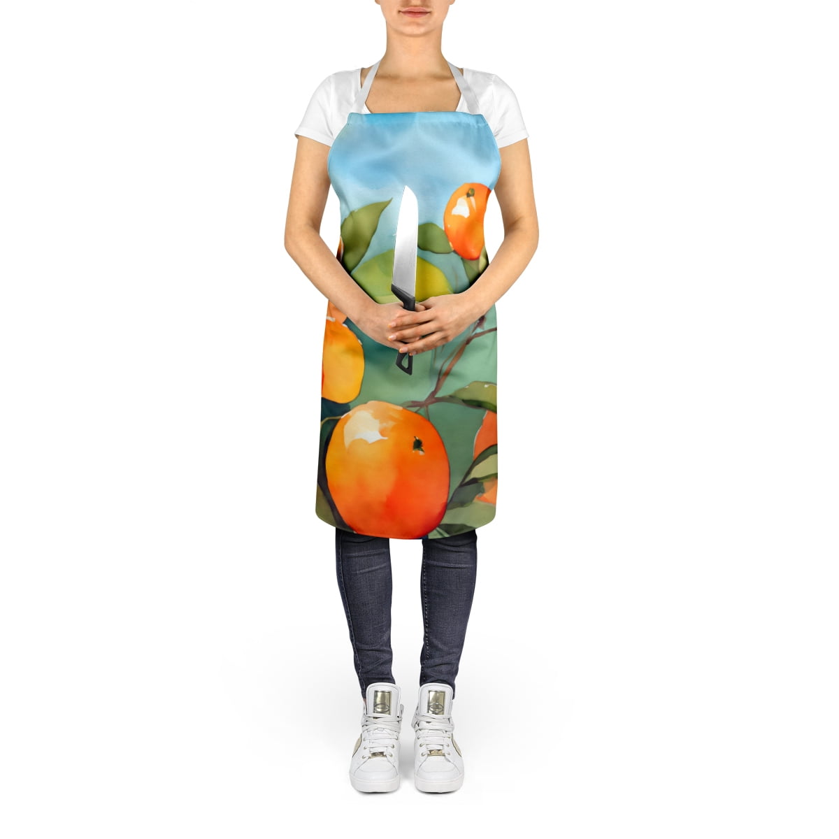 Florida Orange Blossom in Watercolor Apron 27 in x 30 in