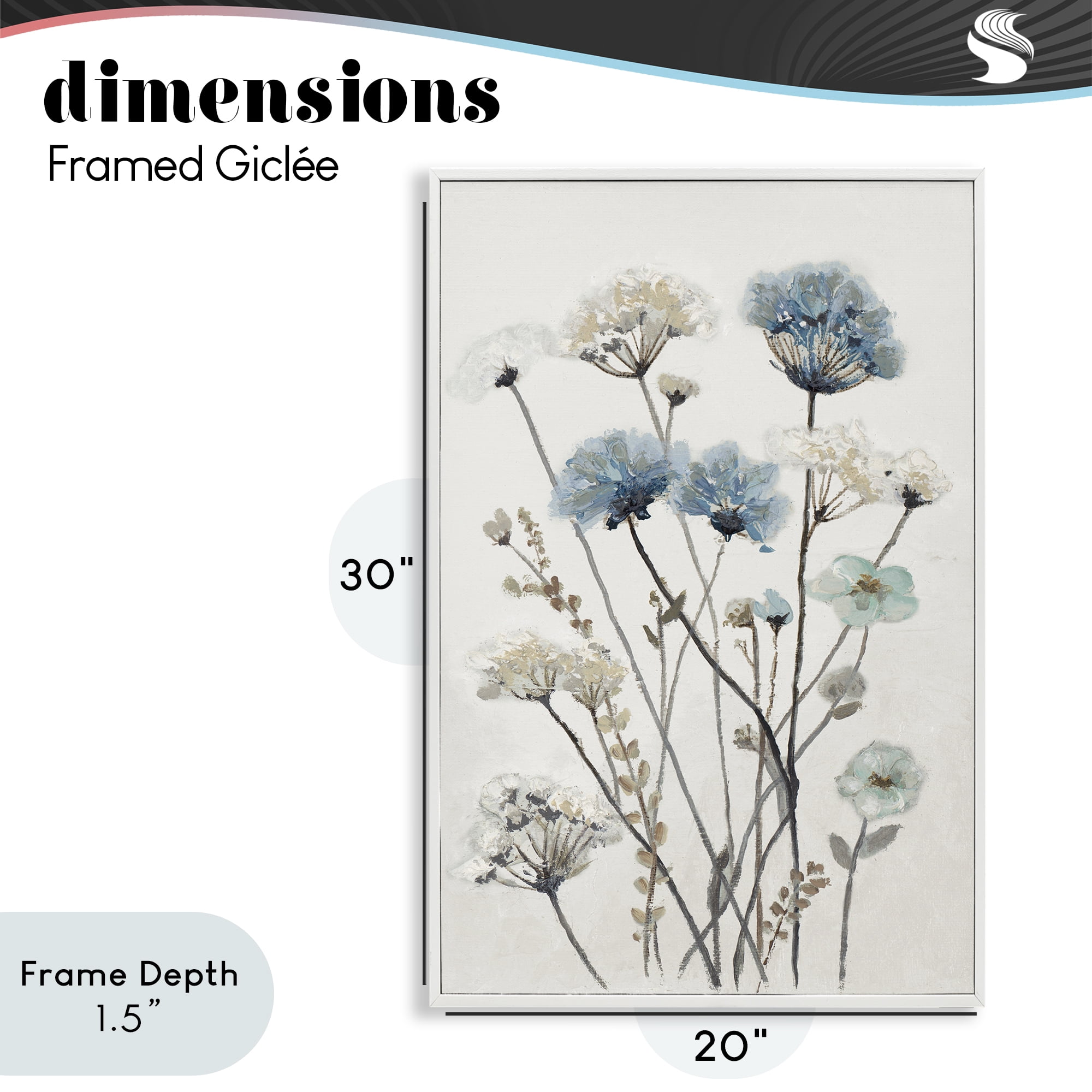 Stupell Industries Blue & Beige Garden White Framed Giclee Art, design by Patricia Pinto