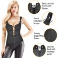 thumbnail image 3 of Womens PVC Renaissance Lace up Boned Bustier Garter Straps, 3 of 7