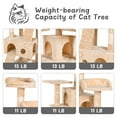 thumbnail image 5 of Pefilos 63" Cat Tree Tower for Indoor Cats, Multiple Cat Condo with Top Perch, Anti-Dumping, Climbing Ladder Cat Tree House, Beige, 5 of 9