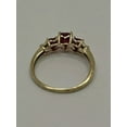 thumbnail image 2 of Sparkle Jewels Engagement Heart Cut Red Ruby Ring 14K Yellow Gold Plated Silver, 2 of 5