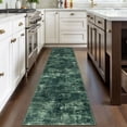 thumbnail image 2 of iOhouze Runner Rugs 2x8 Washable Runner Rug for Hallways Non Slip Kitchen Runner Low Pile Soft Printed Faux Wool Abstract Floor Runner for Inodoor Bedroom Entryway Laundry Room, Dark Green, 2 of 9