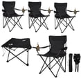 thumbnail image 1 of 4 Sillas Playera Plegable para Camping Jardin con Mesa negro, 1 of 6