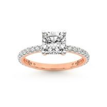 3 Carat IGI Certified Cushion Shape Lab Grown Diamond Engagement Ring | 14K Rose Gold | Emily Eternity Lab Diamond Ring | FG-VS1-VS2 Quality Friendly Diamonds