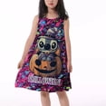 thumbnail image 2 of Vestido sin mangas de la serie de Halloween para niños con estampado cosido de Disney, vestido Kawai informal con patrón de calabaza para niña, minivestido hasta la rodilla 130 Gao Jinjia LED, 2 of 2