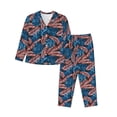 thumbnail image 1 of Fotbe Tropical Leaves Conjunto de Pijama de Manga Larga para Mujer con Estampado, Ropa de Dormir de 2 Piezas, Conjunto de Casa Suave y Cómodo con Bolsillos-XX-Large, 1 of 7