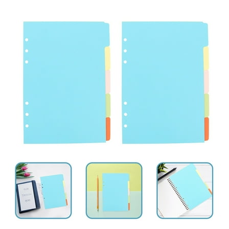 GOOHOCHY  10 Pcs Dividers for A5 Binder Colored Index Tabs 3 Ring with