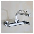 Black Kitchen Faucets Brass 360 Rotate Dual Hole Wall Mounted Silver
