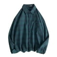 thumbnail image 2 of Blusa y camisa de manga larga con cuello vuelto para hombre, estilo casual, a la moda, con bolsillos, botones y solapa, de poliéster., 2 of 4