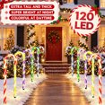 thumbnail image 4 of 30" 10PK 120LED Christmas Candy Cane Pathway Lights Outdoor Yard Decoration 8 Lighting Modes Flashing Outdoor Thicken Lighted Christmas Candy Decor for Garden, 4 of 11