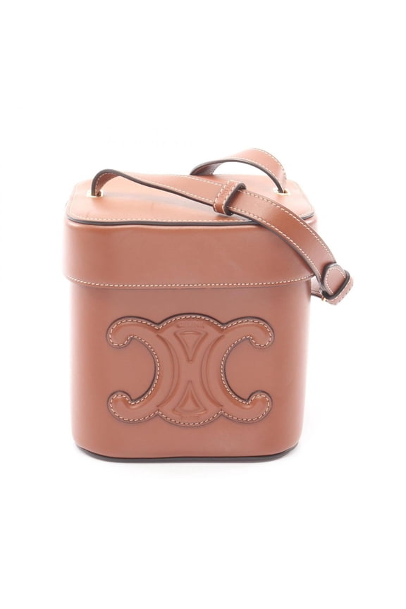 Pre-Owned Celine Cuile Triomphe Medium Box Shoulder Bag/Handbag, Leather, Women's, Brown