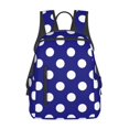 thumbnail image 1 of Balery Navy And White Polka Dot Mochila Ligera para Hombres y Mujeres – Resistente y Impermeable, Ideal para la Escuela, el Trabajo, los Viajes y el Uso Diario, 1 of 7