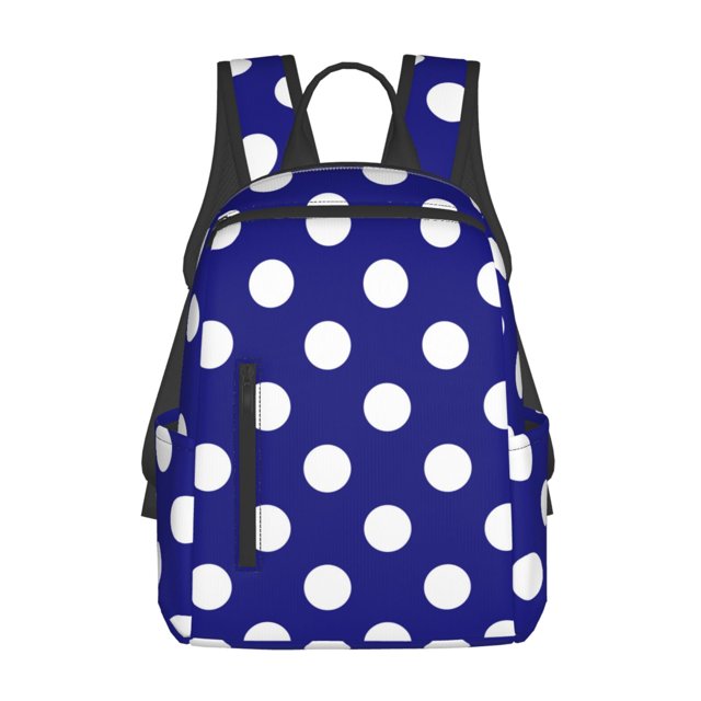 Balery Navy And White Polka Dot Mochila Ligera para Hombres y Mujeres – Resistente y Impermeable, Ideal para la Escuela, el Trabajo, los Viajes y el Uso Diario