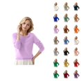 thumbnail image 1 of Pulls pour Femmes 2026 Mode Automne Hiver Manches Longues Col Rond Doux Tricoté Uni, 1 of 4